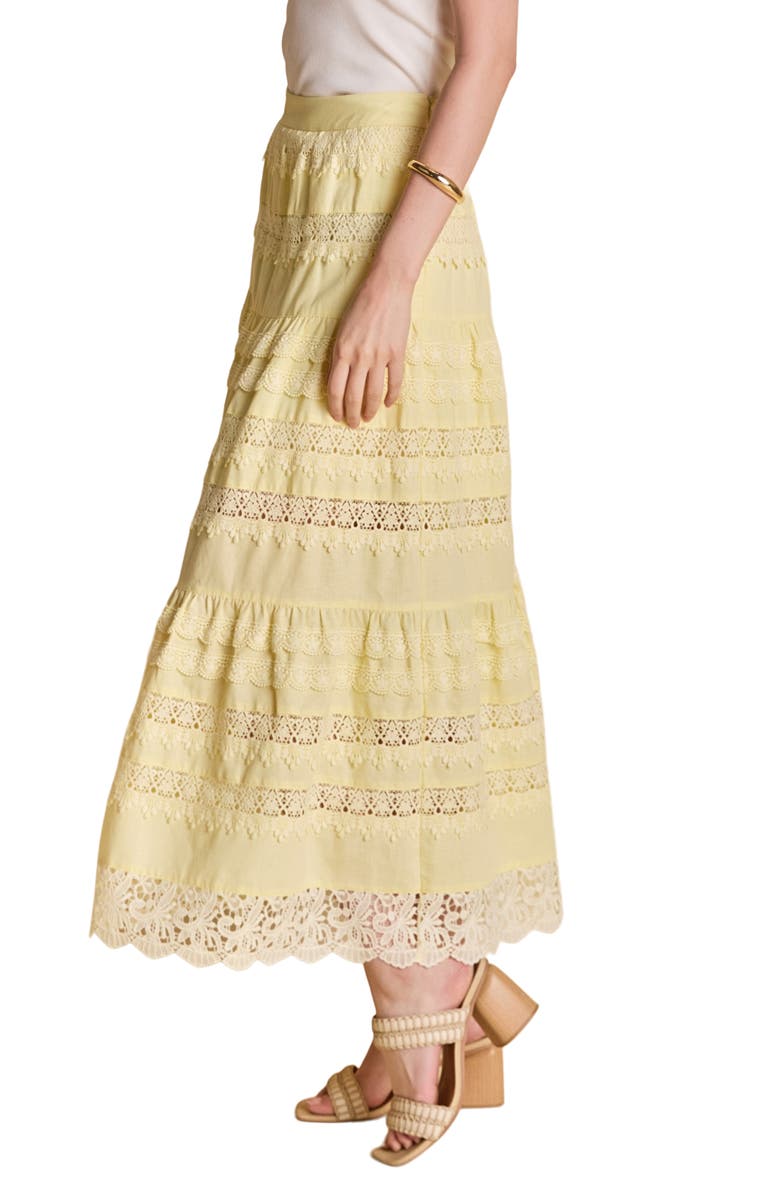 Endless Rose Tiered Midi Skirt, Alternate, color, Butter