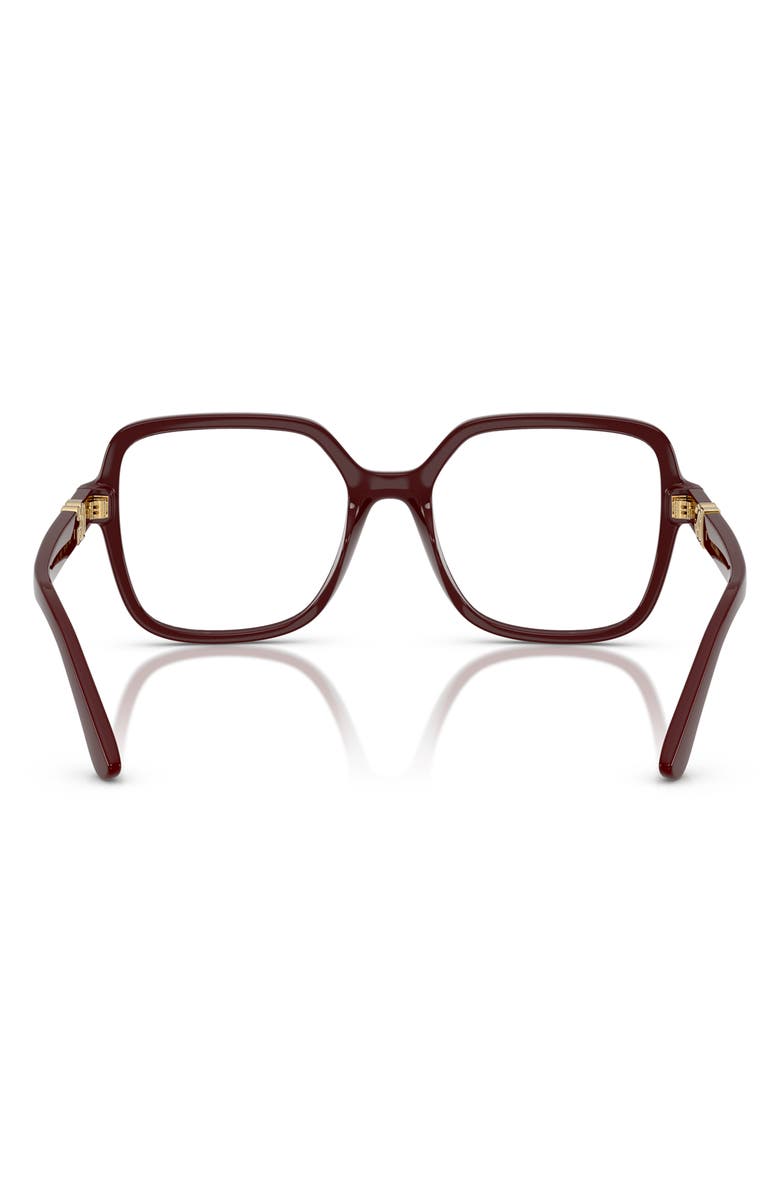 Dolce&Gabbana 53mm Square Optical Glasses, Alternate, color, Bordeaux