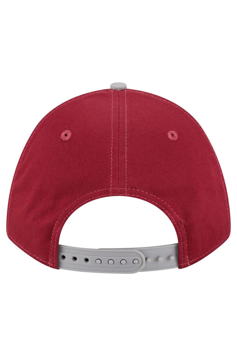 Men's New Era Crimson/Gray Alabama Crimson Tide Arch Two-Tone Rope 9FORTY A-Frame M-Crown Adjustable Hat, Alternate, color, Crimson
