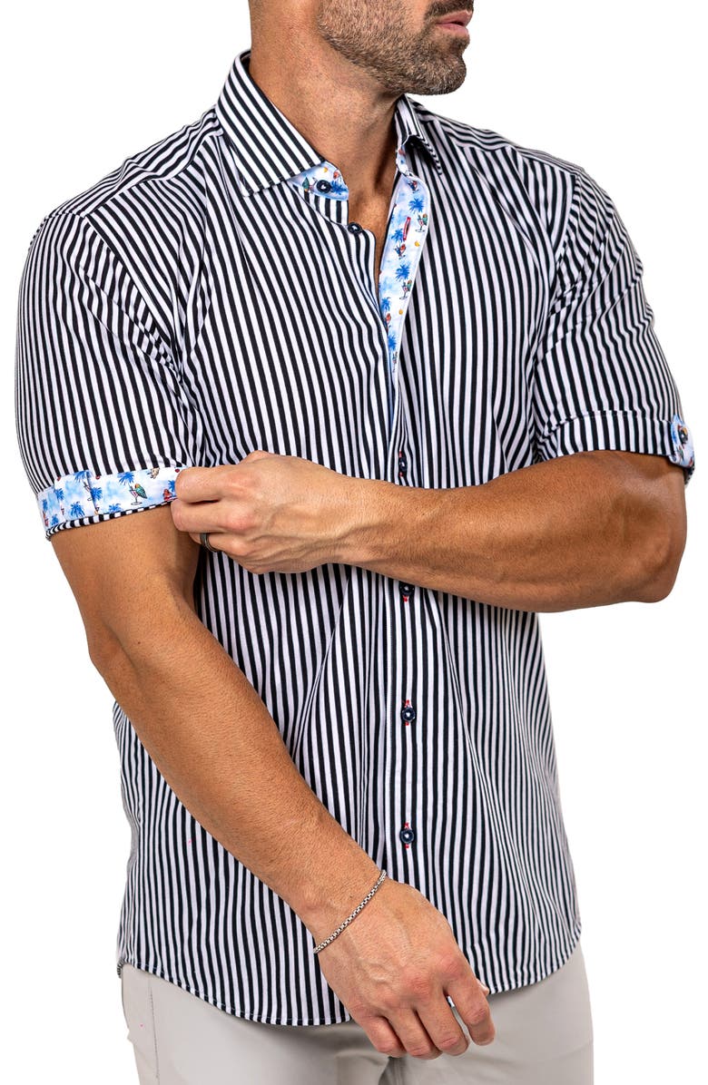 Maceoo Galileo Marthy Short Sleeve Button-Up Shirt, Alternate, color, 