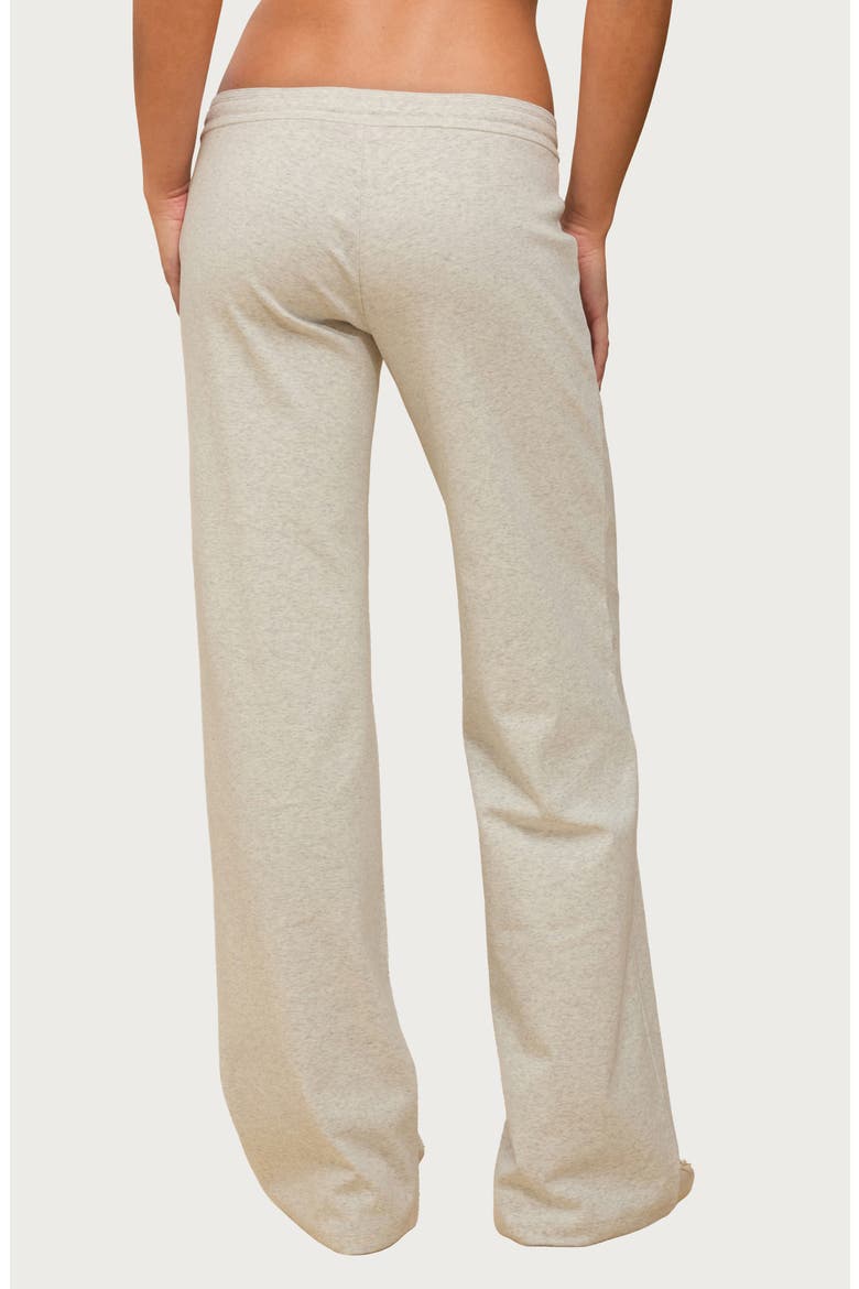 Claudia Stretch Cotton Drawstring Straight Leg Pants, Alternate, color, GRAY-MELANGE