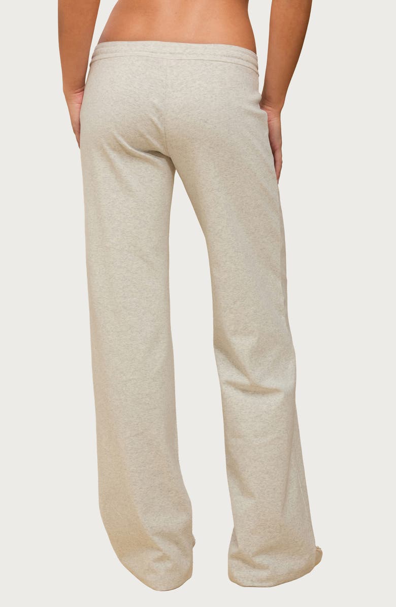 EDIKTED Claudia Stretch Cotton Drawstring Straight Leg Pants, Alternate, color, Gray-Melange