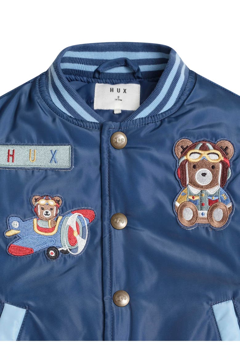 Aviator Varsity Bomber Jacket, Alternate, color, NAVY/LAKE