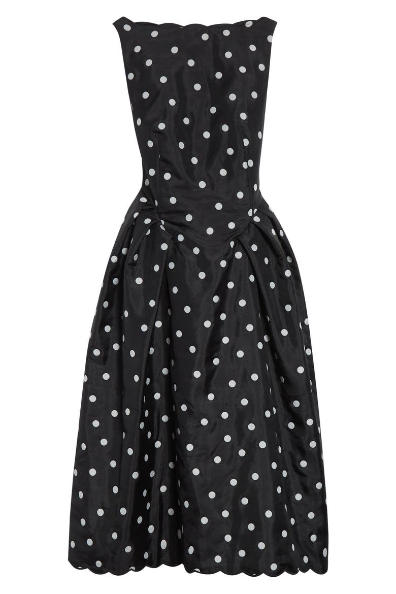 Polka Dot Sleeveless Midi Cocktail Dress, Alternate, color, QUILTED DOTS