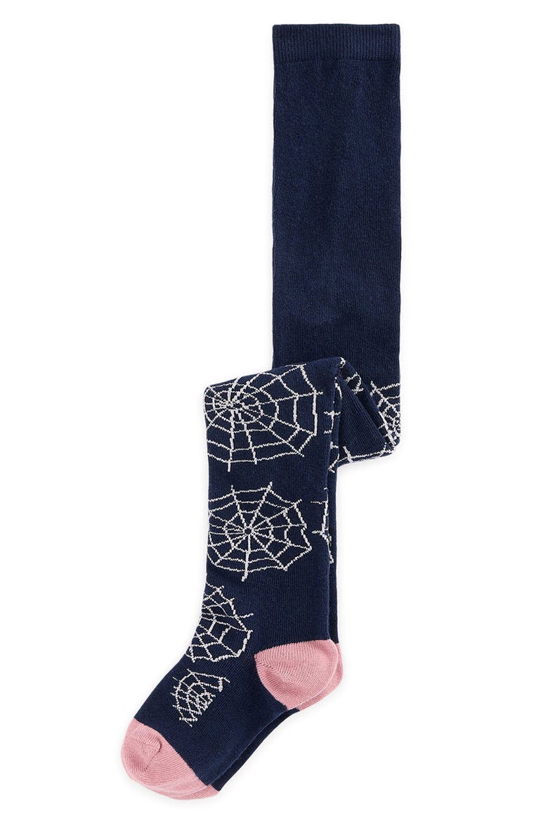 Kids' Patterned Tights, Main, color, NAVY COBWEBS