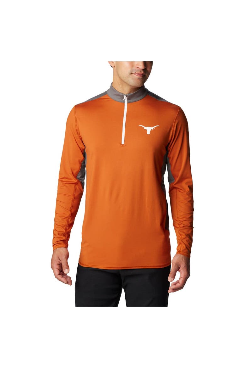 Men's Columbia Burnt Orange Texas Longhorns Tech Trail™ Omni-Shade Quarter-Zip Top, Main, color, Burnt Orange