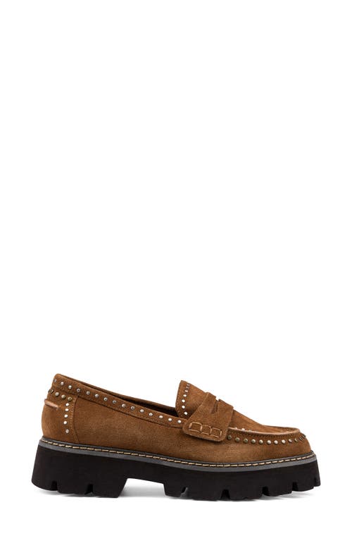 Donald Pliner Massy Platform Penny Loafer In Saddle