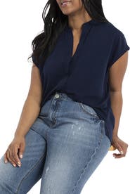 ELOQUII Notch Collar Blouse