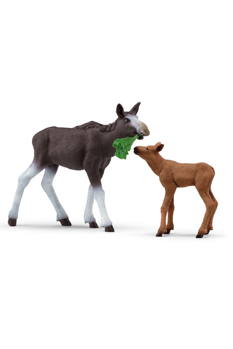 Wild Life Moose Family, Animal Figurines, 3 Pieces, Ages 3+, Main, color, Multicolored