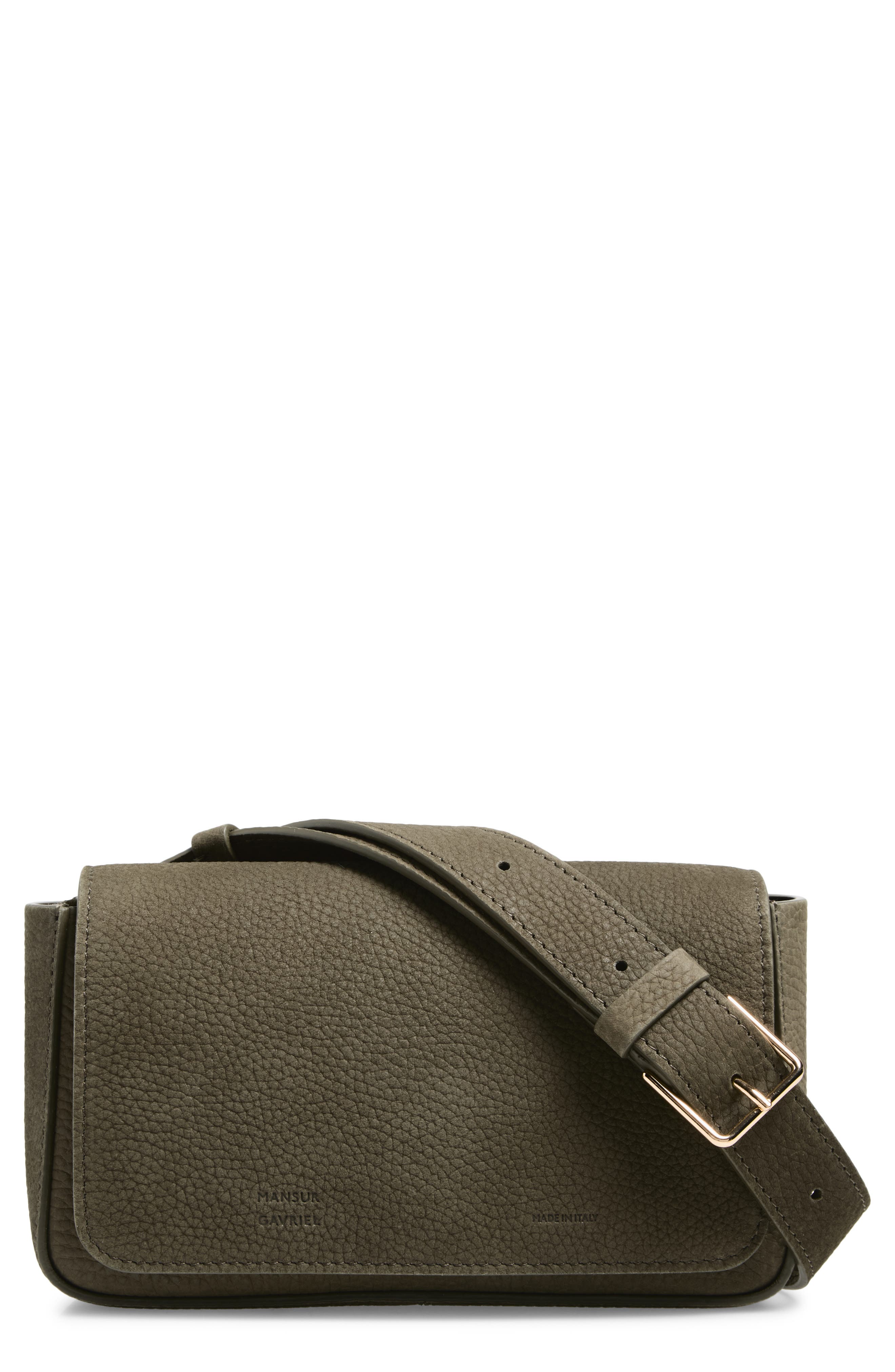 Mansur Gavriel Box Sling Leather Crossbody Bag, Main, color, Algae