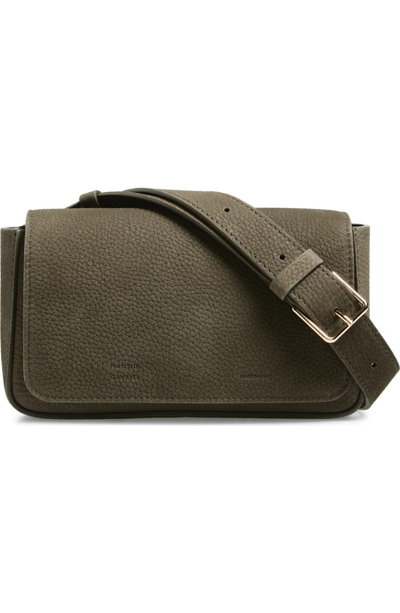 Mansur Gavriel Box Sling Leather Crossbody Bag, Main, color, Algae