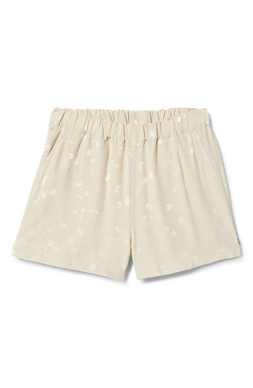 Brixton Jacquard Satin Shorts In Whitecap Floral Jacquard