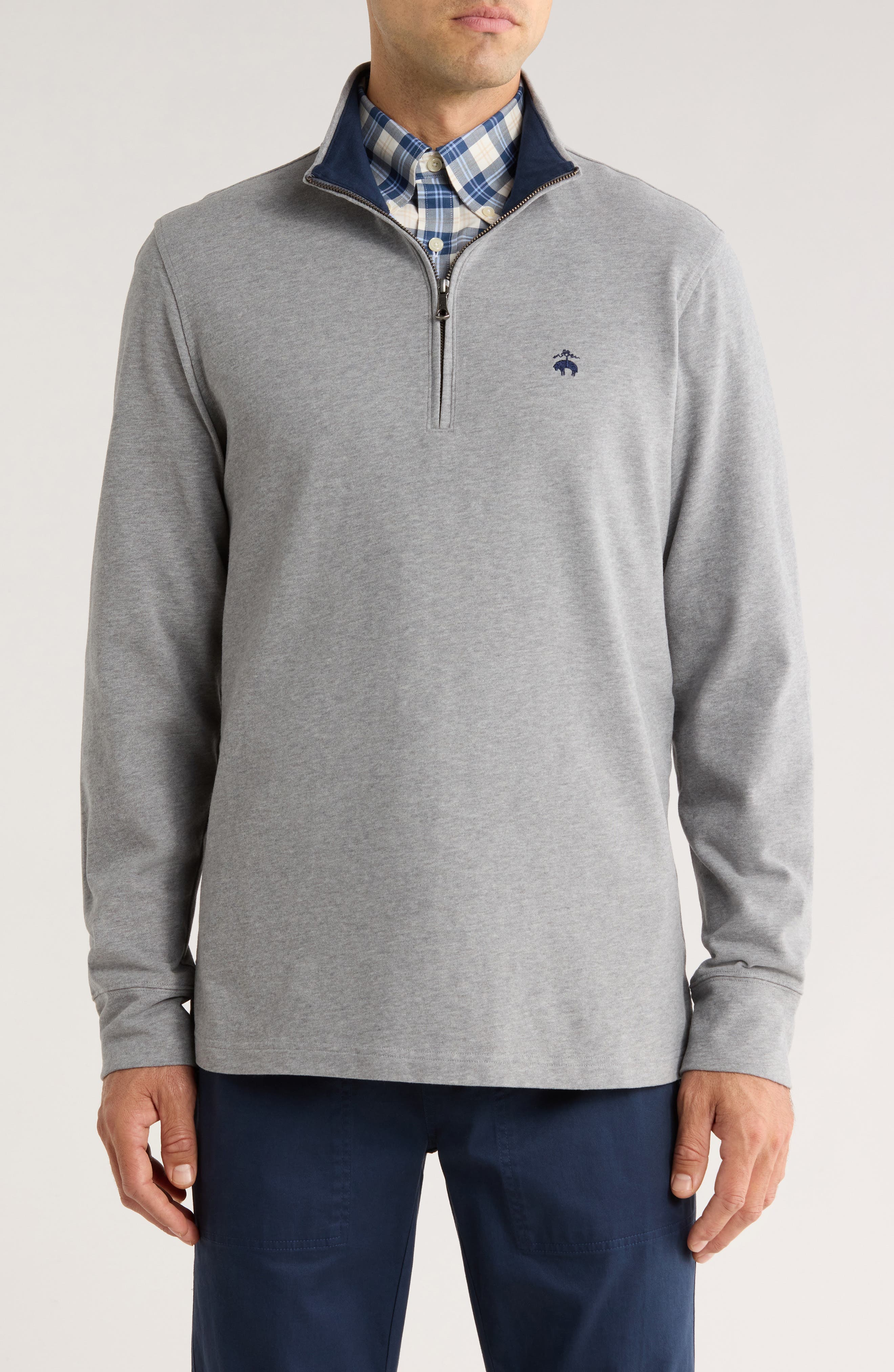 Brooks Brothers Cotton Quarter Zip Pullover