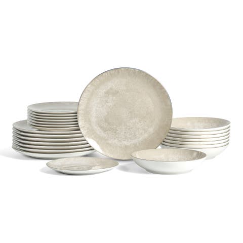 Onyx 24-Piece Dinnerware Set Porcelain, Service for 8