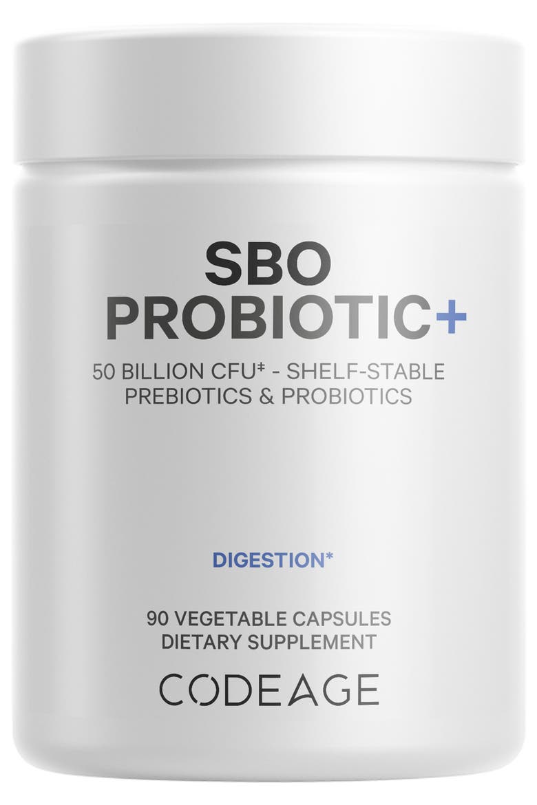 SBO Probiotic 50 Billion CFU +Prebiotics Supplement, Main, color, White