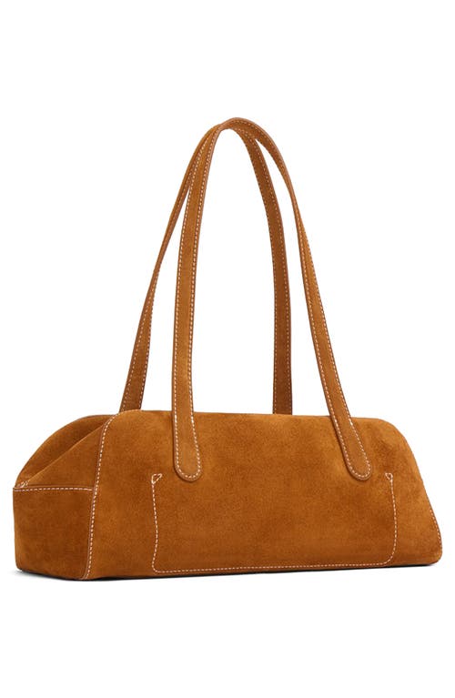 Mansur Gavriel Helios Suede Shoulder Bag In Brown