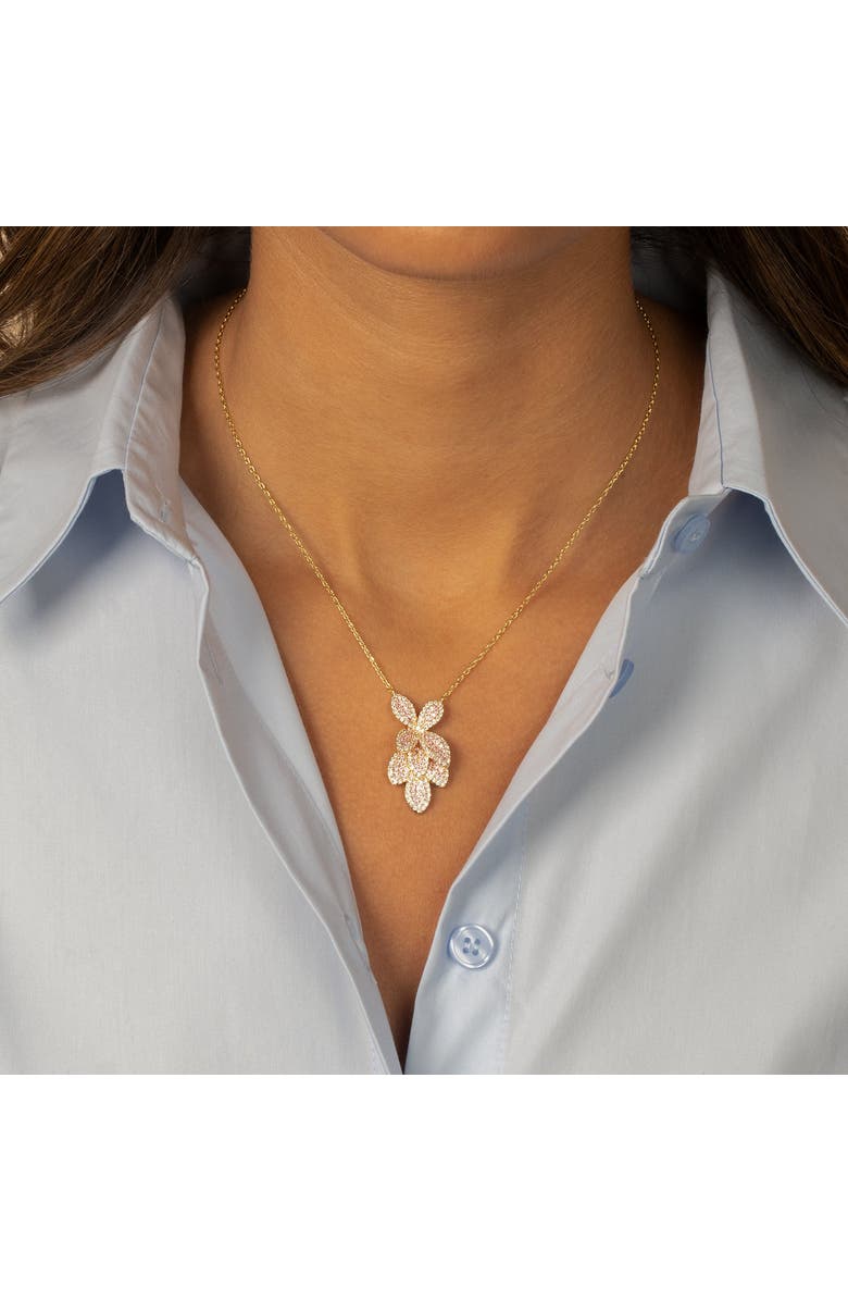 BY ADINA EDEN Pave Colored Shaker Flower Fancy Pendant Necklace, Alternate, color,