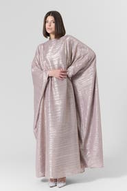 Le Fafo Luna Silk Metallic Plissé Gown