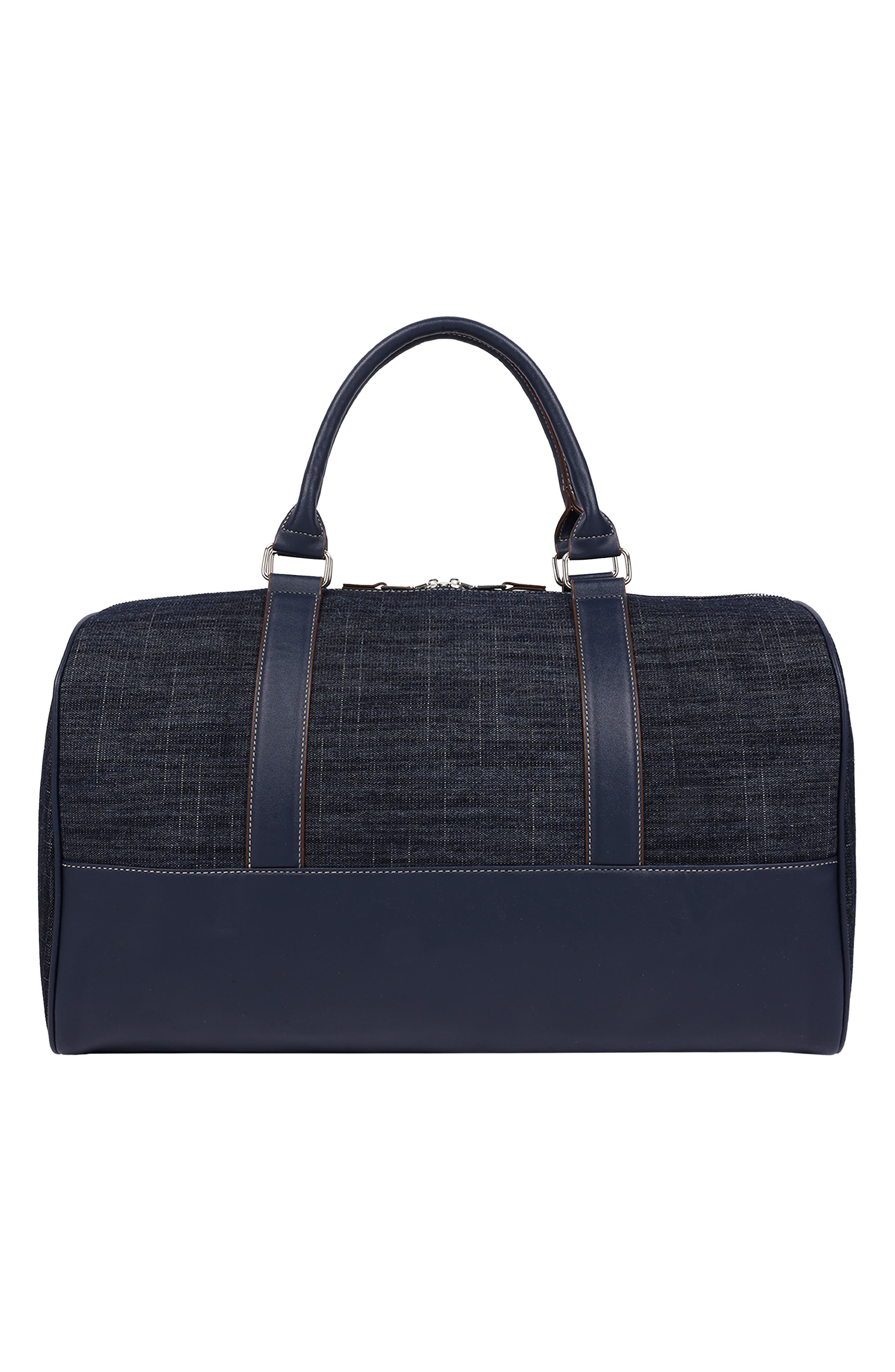 Horseshoe Quilted Denim Weekender Bag, Alternate, color, DARK DENIM