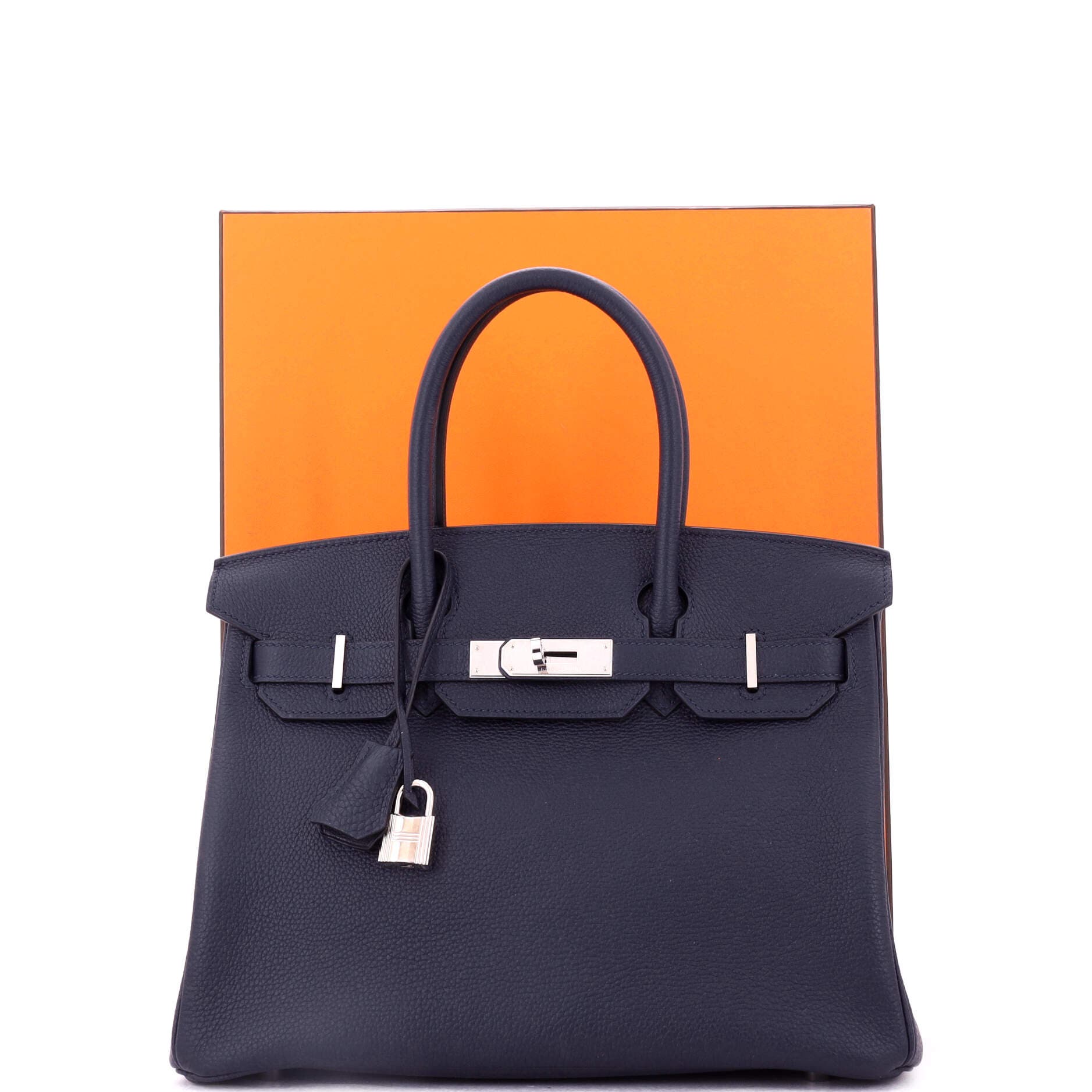 Pre-Owned Hermes Birkin Handbag Blue Togo with Palladium Hardware 30, Alternate, color, 