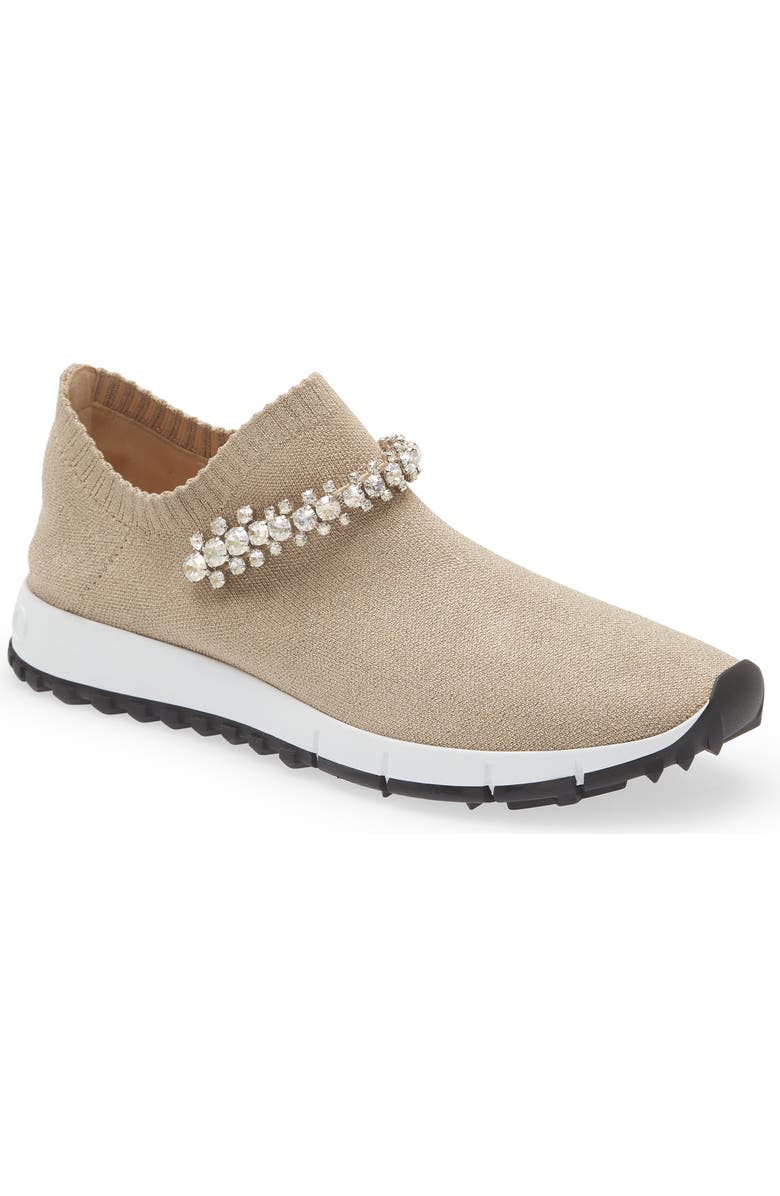 Jimmy Choo Verona Crystal Embellished Knit Sneaker, Main, color,