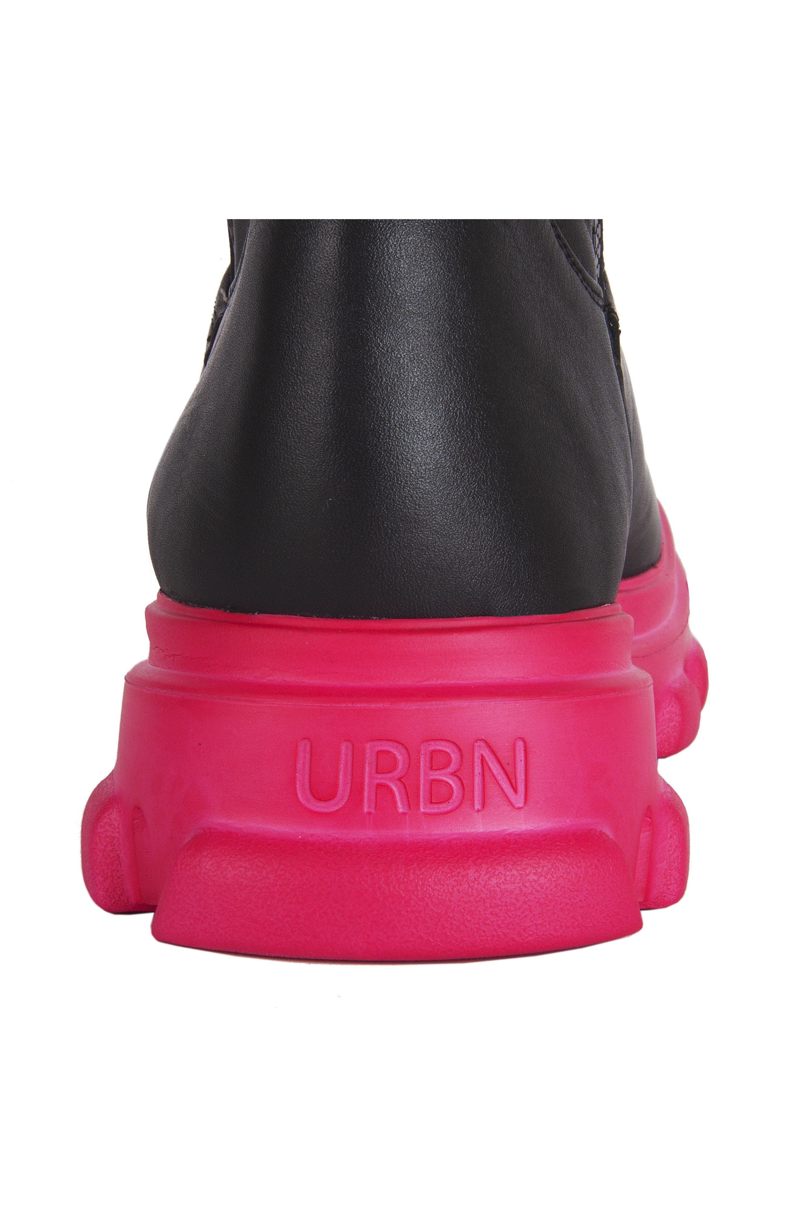 High Altitude Black Leather Boots, Alternate, color, Pink Black