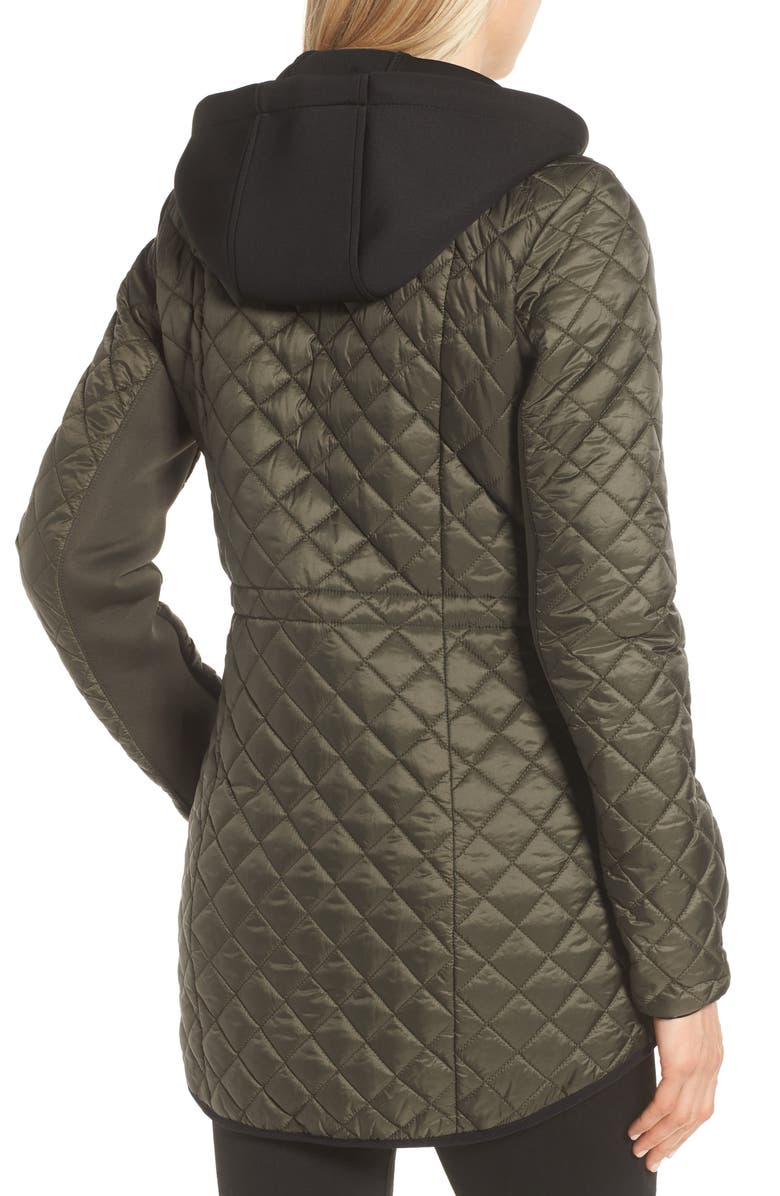 MICHAEL Michael Kors Diamond Quilted Hybrid Hooded Jacket, Alternate, color,