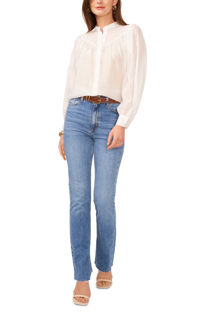 Vince Camuto Yoke Raglan Sleeve Shirt, Alternate, color, New Ivory