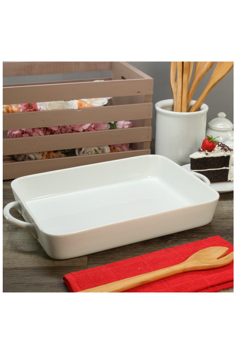 Taos Rectangular 6-Quart Baking Dish, Alternate, color, WHITE