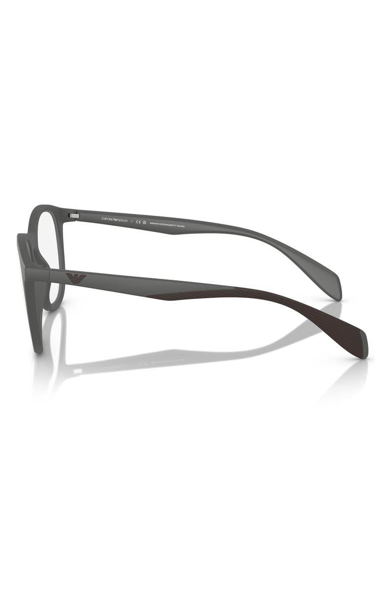Emporio Armani 52mm Phantos Optical Glasses, Alternate, color, Matte Grey / Clear