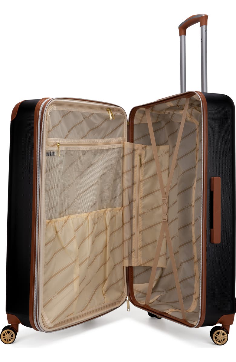 19V69 ITALIA Vintage 3 Piece Expandable Spinner Luggage Set, Alternate, color, Black