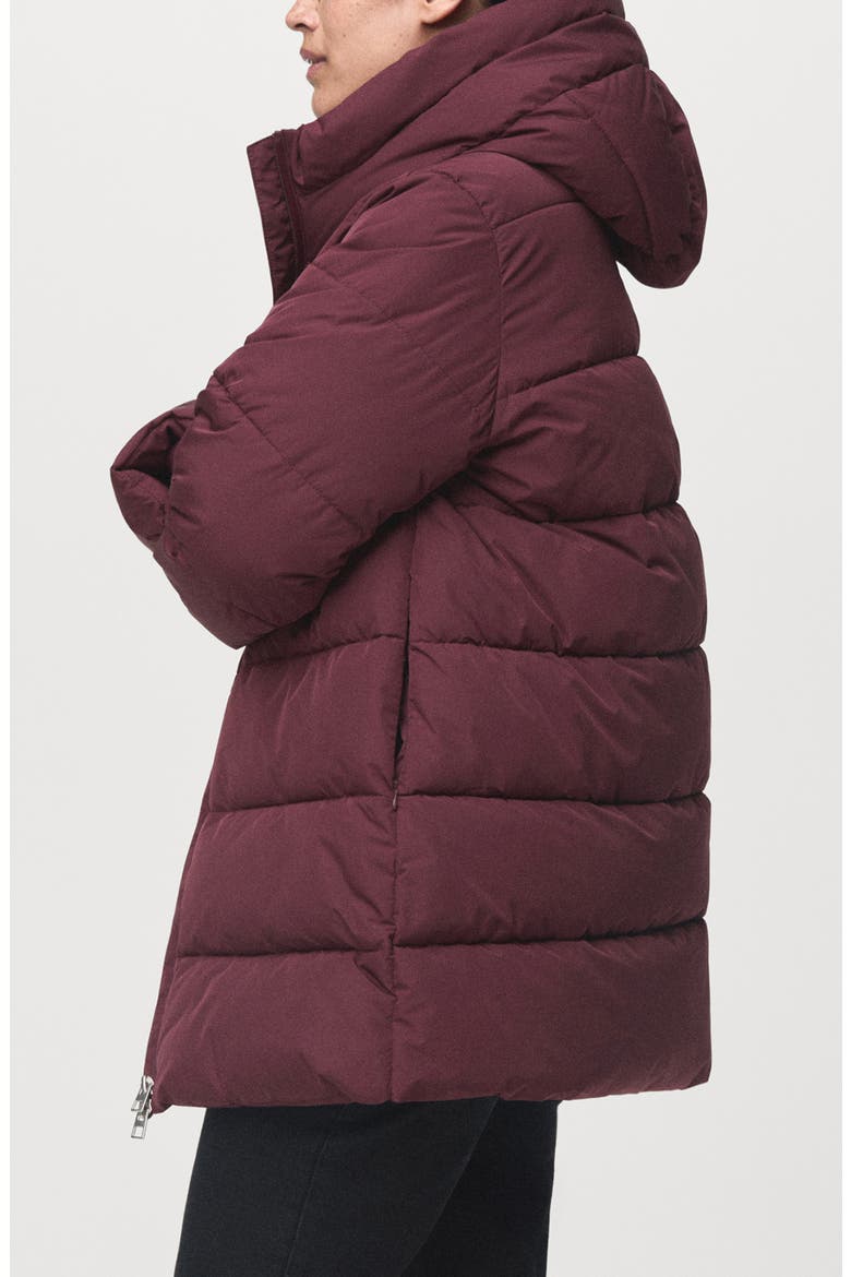 Water Repellent Hooded Puffer Coat, Alternate, color, DARK RED