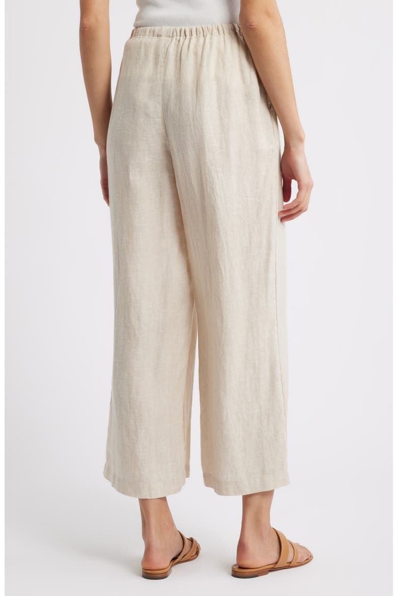 Wide Leg Crop Linen Pants, Alternate, color, FLAX