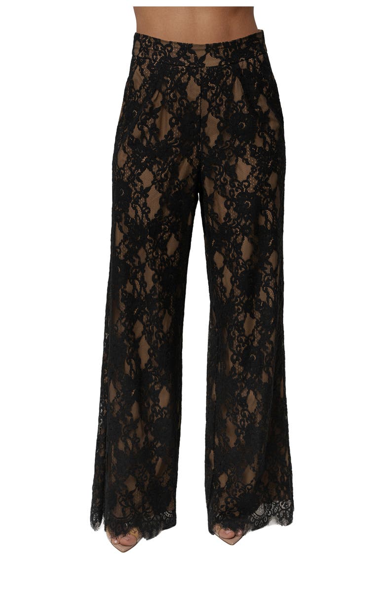 JLUXLABEL Forever Crush Lace Pant, Main, color, Black