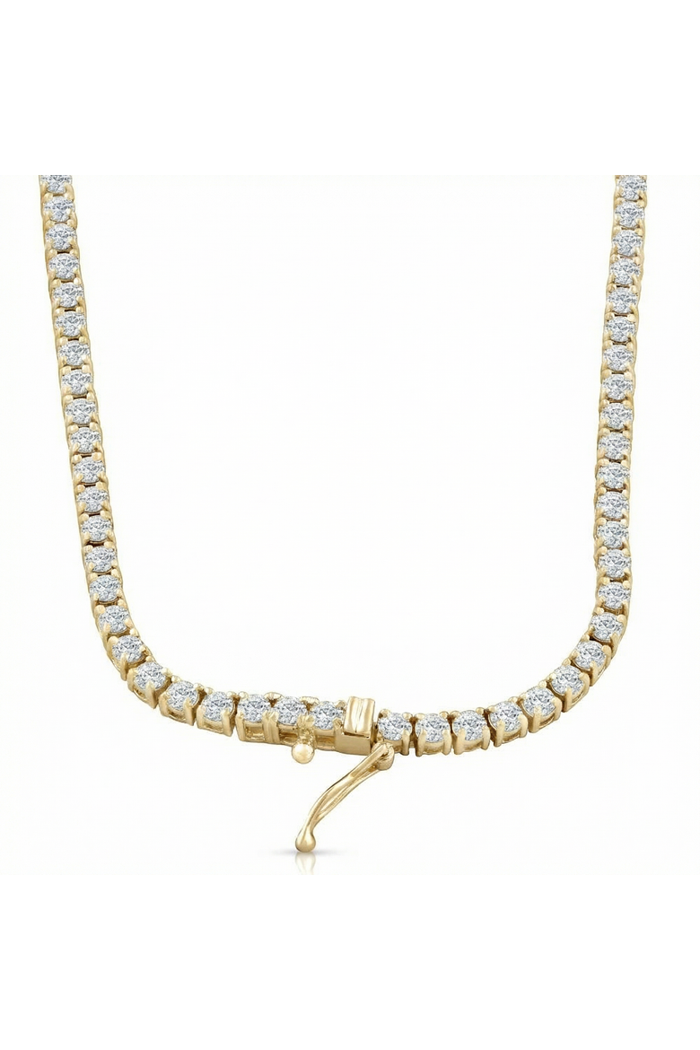 10Ct TW Lab Grown Diamond Tennis Necklace 14K Gold 16.5", Alternate, color, 14k Yellow Gold