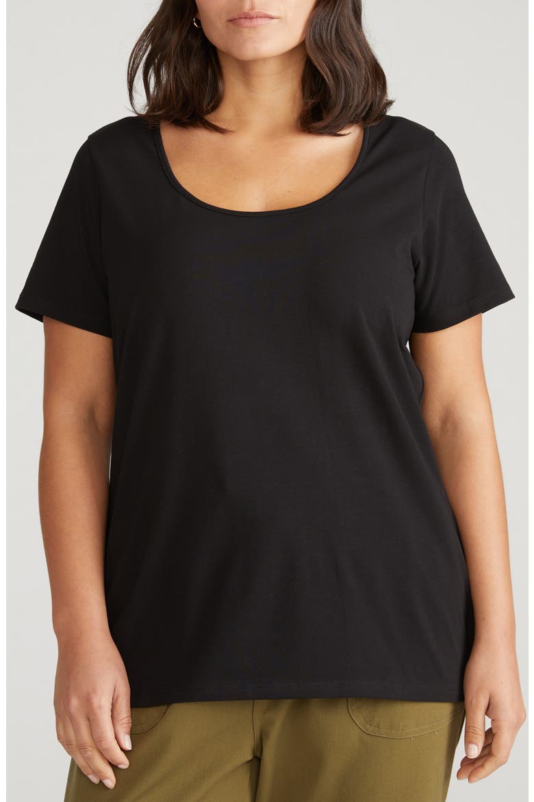 Cool Stretch Cotton Jersey T-Shirt, Main, color, BLACK