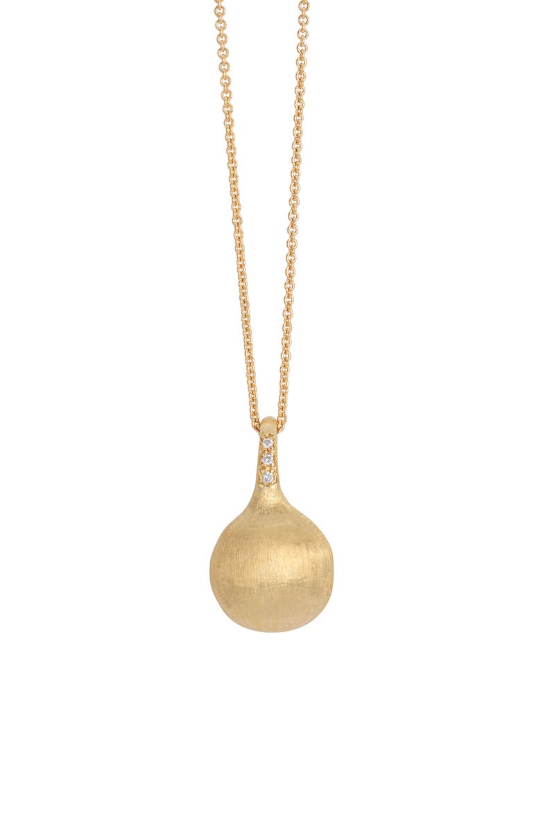 Marco Bicego Africa Boule 18K Yellow Gold & Diamond Pendant Necklace, Main, color, 18K Yellow Gold