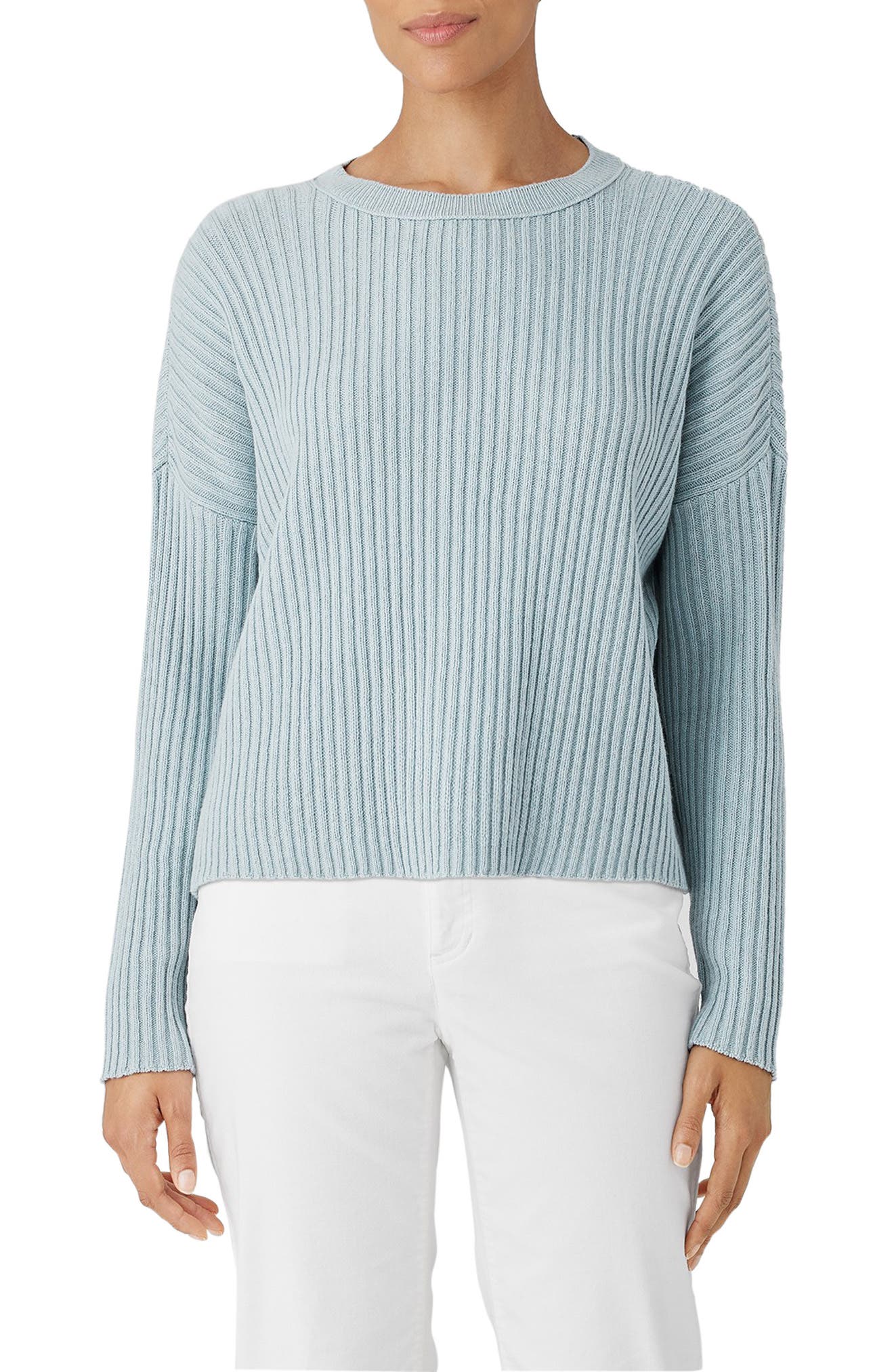 Eileen Fisher Organic Cotton Blend Rib Sweater