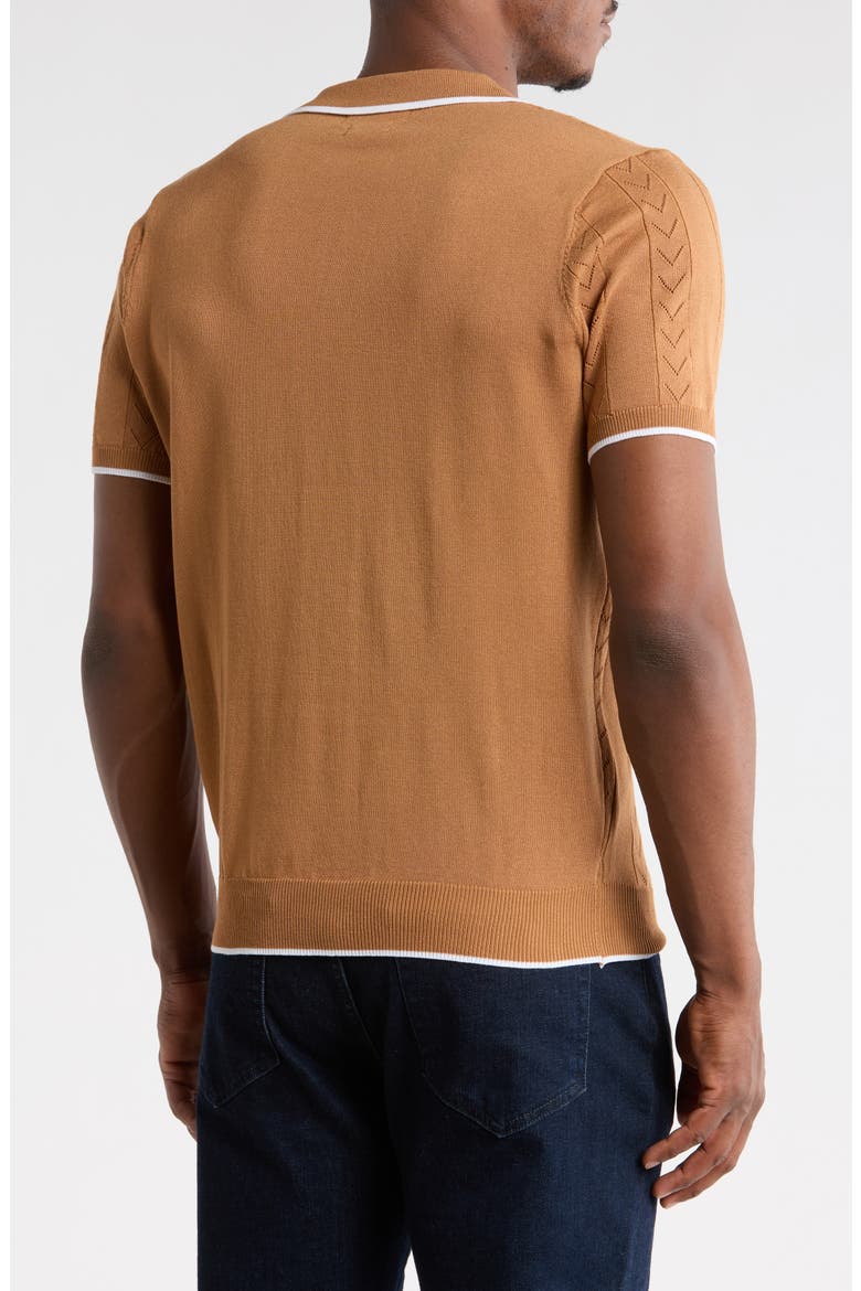 Slim Fit Polo Sweater, Alternate, color, CAMEL