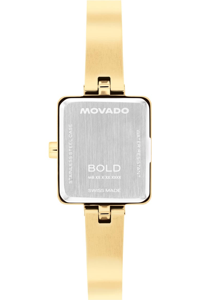 Bold Tank Mini Crystal Bangle Watch, Alternate, color, LIGHT YELLOW GOLD