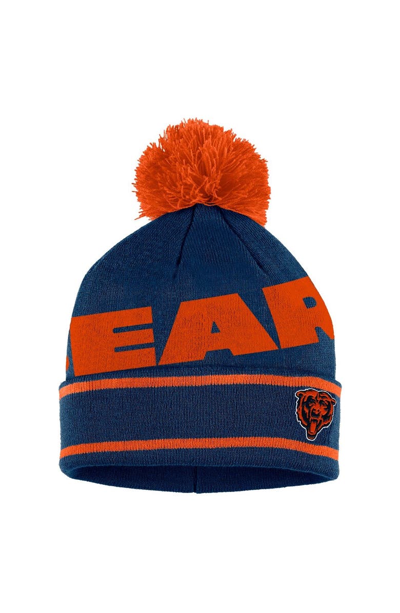 WEAR by Erin Andrews Women's WEAR by Erin Andrews  Navy Chicago Bears Double Jacquard Cuffed Knit Hat with Pom and Gloves Set, Alternate, color, 
