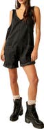 Free People High Roller Short Denim Overalls