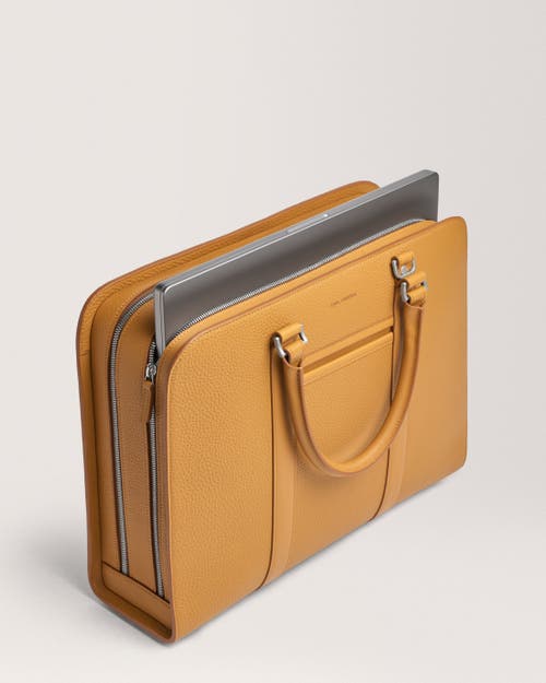 Carl Friedrik Palissy Double Briefcase In Mustard Yellow