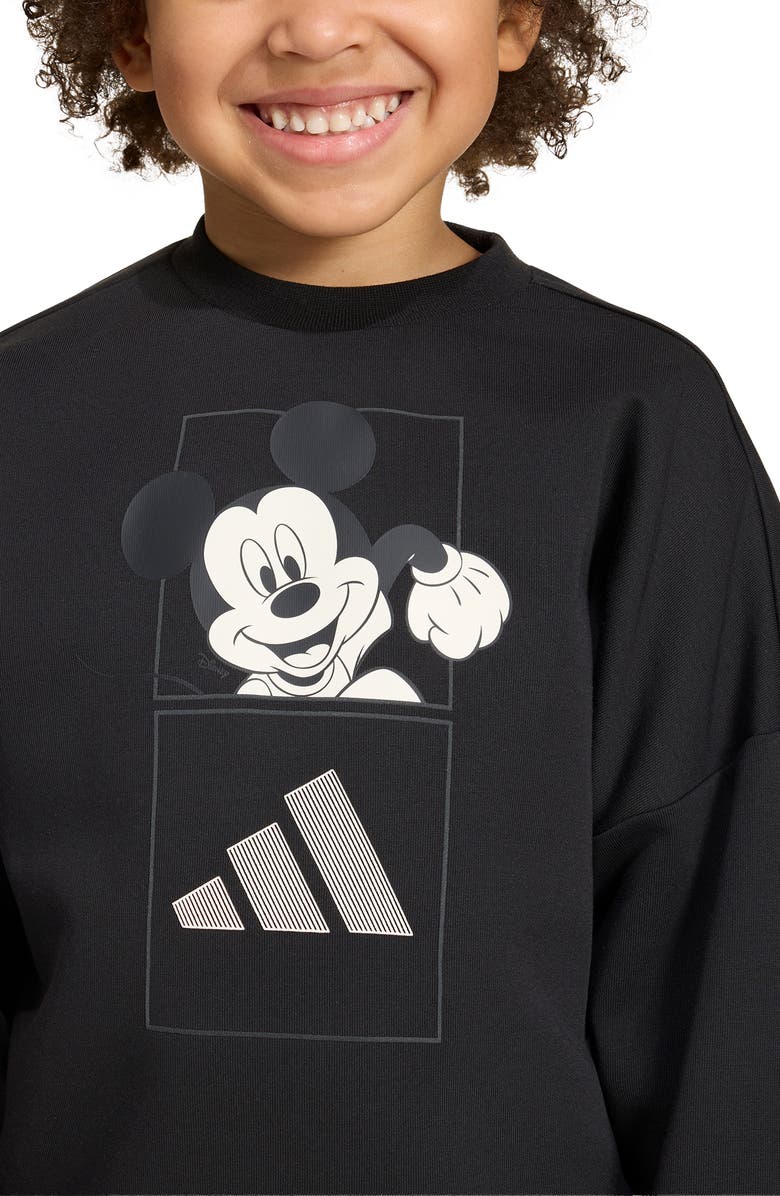 adidas Originals x Disney Kids' Mickey Mouse Sweatshirt & Joggers Set, Alternate, color, Black/ Off White