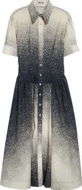 Christopher John Rogers Halftone Dot Cotton Midi Shirtdress