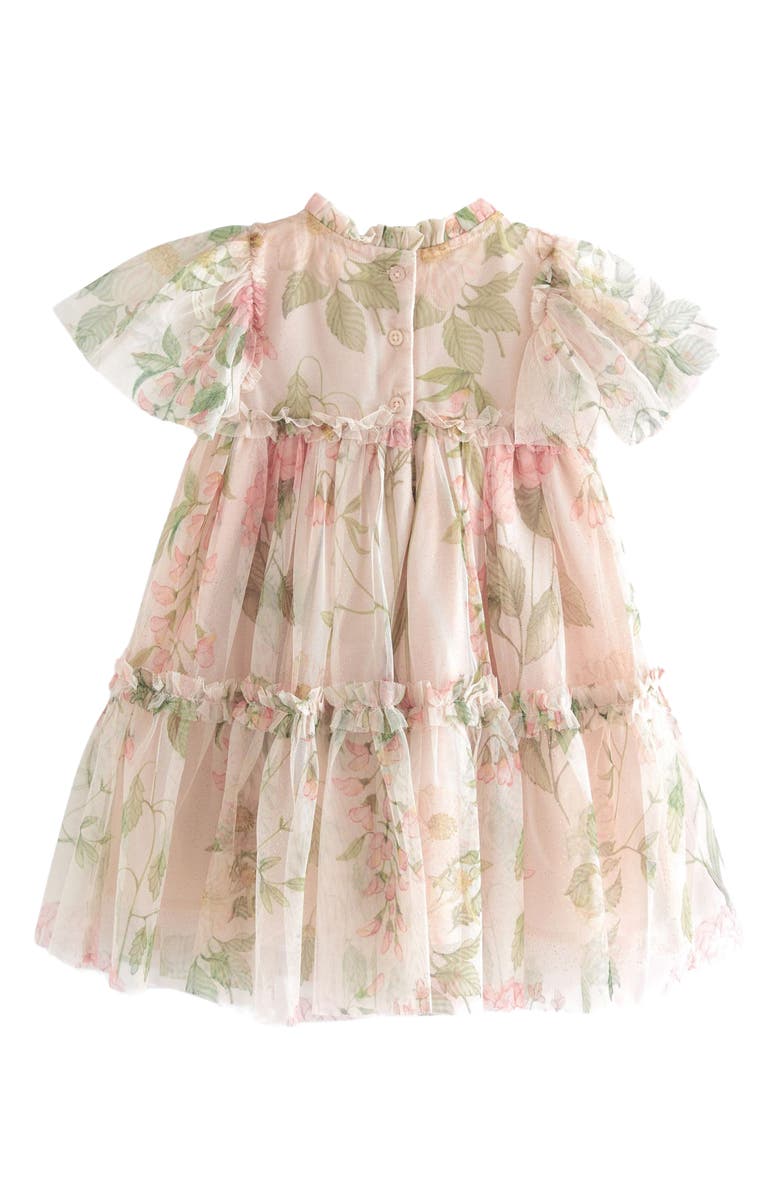 NEXT Kids' Floral Mesh Tiered Party Dress, Alternate, color,