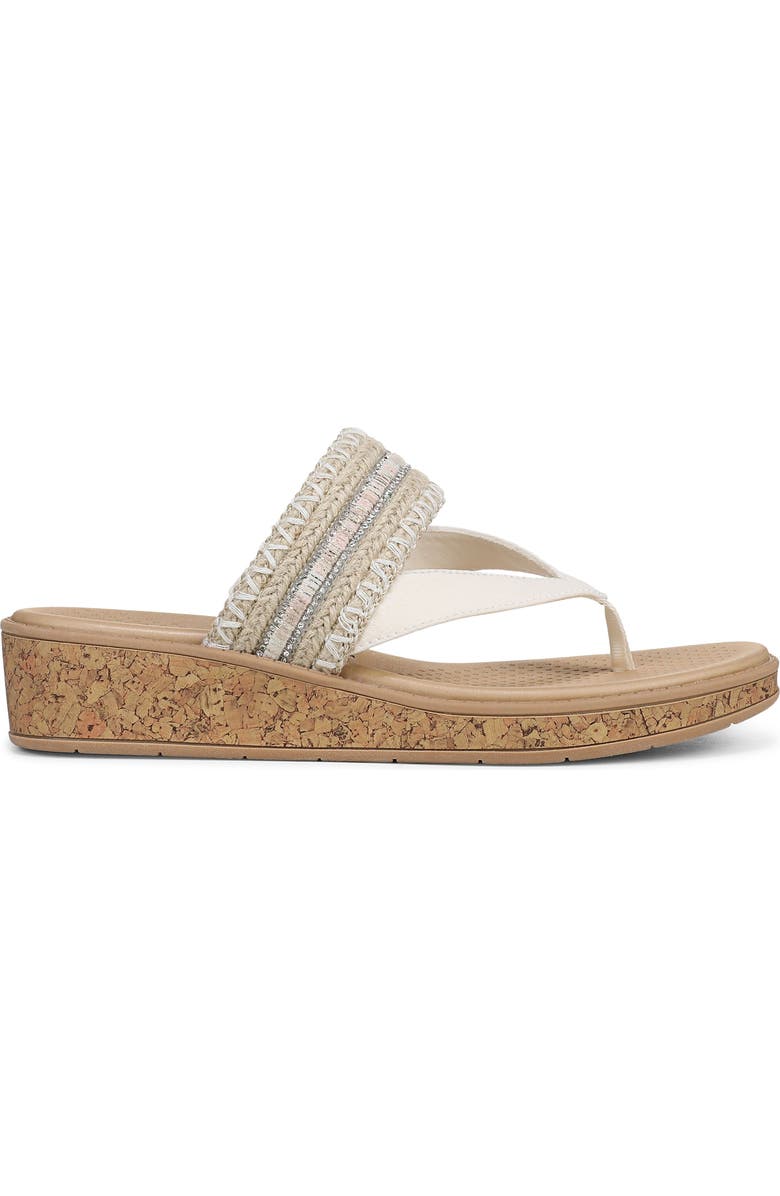 LifeStride Birdie Wedge Flip Flop, Alternate, color, Natural Tan / White Multi