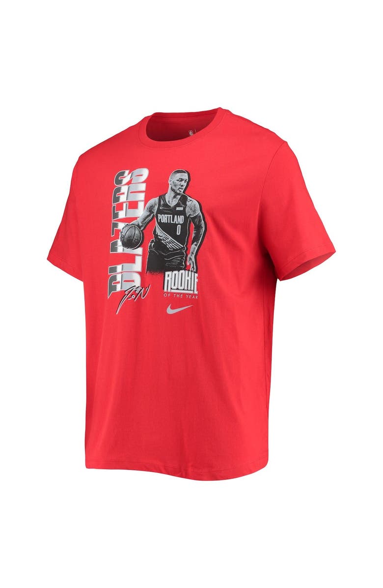 Nike Men's Nike Damian Lillard Red Portland Trail Blazers Select Series Rookie of the Year Name and Number T-Shirt, Alternate, color, 