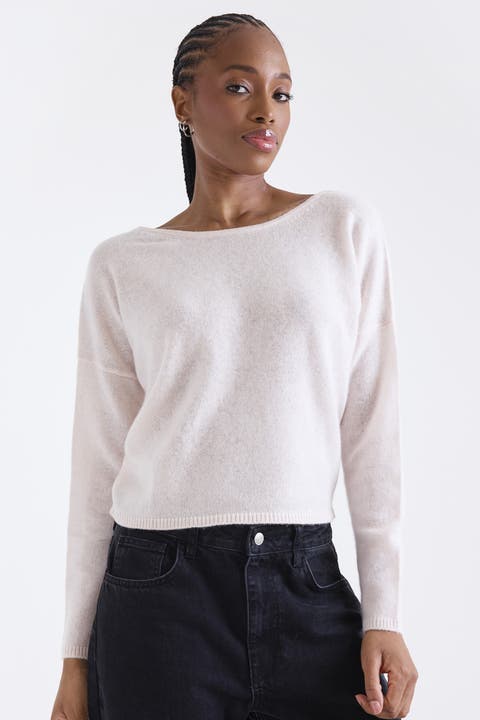 Leyla Low Back 100% Cashmere Sweater