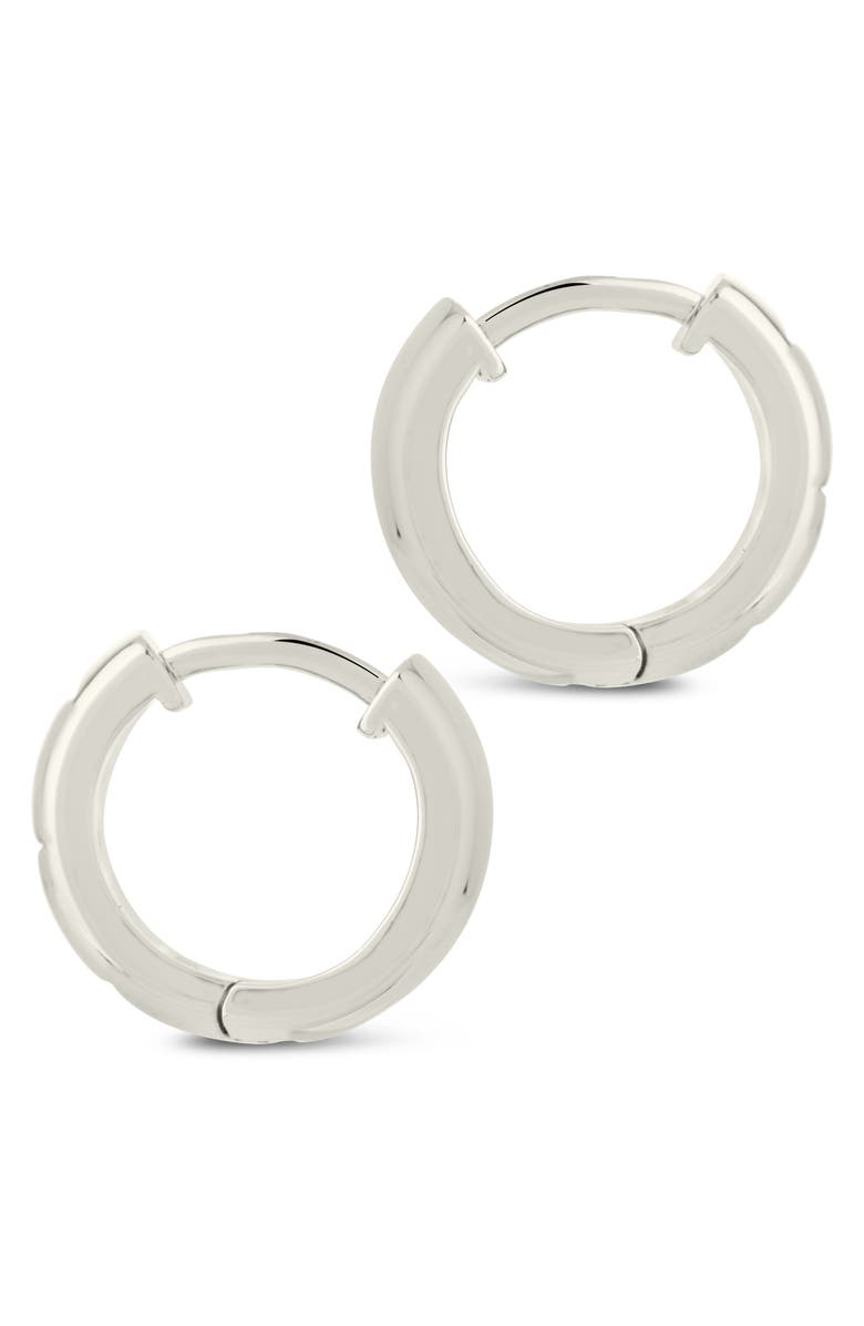 Sterling Forever Harmoni Star Cubic Zirconia Hoop Earrings, Alternate, color, Silver